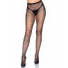 Medias de red Leg Avenue abiertas con strass, de frente con tanga negro