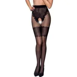 Passion - tiopen 013 medias negro 1/2 20/40 den
