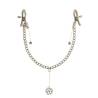 Pinzas Crystal Nipple Clamps con cadena y colgante de cristales