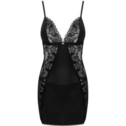 Chemise negra Obsessive Maderris, sobre fondo blanco, de frente y sin modelo