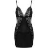 Chemise negra Obsessive Maderris, sobre fondo blanco, de frente y sin modelo