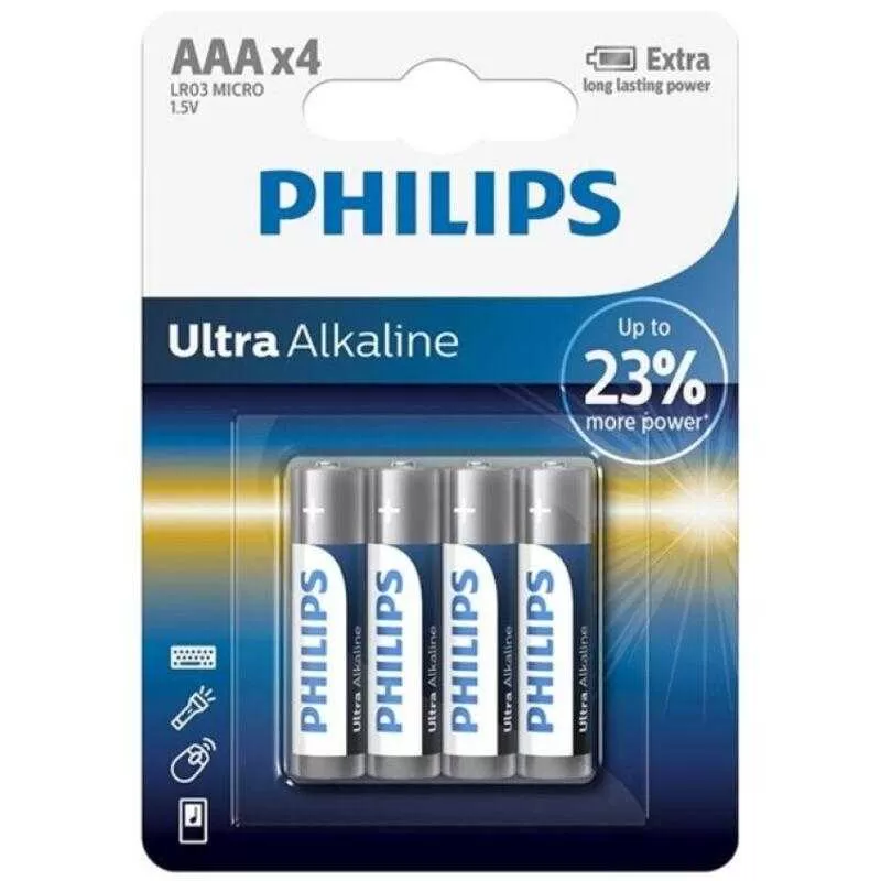 Philips ultra alkaline pila aaa lr03 blister*4 Philips ultra alkaline pila aaa lr03 blister*4