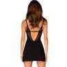 Chemise negra Obsessive Bellastia, modelo de espaldas con espalda abierta