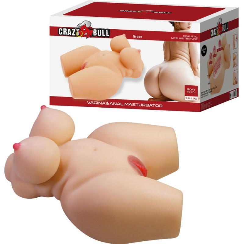 Crazy bull - grace torso femenino realista vagina y anal 7.5 kg