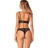 Conjunto de encaje negro Obsessive Serena Love, modelo de espaldas