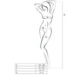 Passion - woman bs050 bodystocking negro talla unica