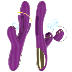 Intense - ateneo vibrador multifunción recargable 7 vibraciones con lengua oscilante y ondas estimuladoras morado - - 2