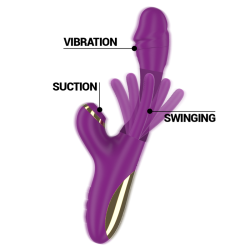Intense - ateneo vibrador multifunción recargable 7 vibraciones con lengua oscilante y ondas estimuladoras morado - - 3