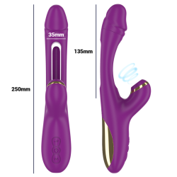 Intense - ateneo vibrador multifunción recargable 7 vibraciones con lengua oscilante y ondas estimuladoras morado - - 4