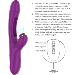 Intense - ateneo vibrador multifunción recargable 7 vibraciones con lengua oscilante y ondas estimuladoras morado - - 5