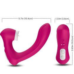 Armony - secretkiss estimulador con lengua clitoris & vibrador curvo fucsia - - 3