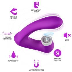 Armony - secretkiss estimulador con lengua clitoris & vibrador curvo violeta - - 2