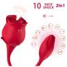 Armony - rosa ondas estimuladoras de clítoris & vibrador 10 modos rojo - 2