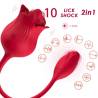 Armony - rosa vibrador estimulador clítoris con cola 10 modos rojo - 1