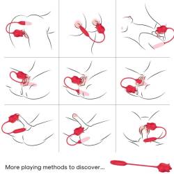 Armony - rosa 3 en 1, estimulador, ondas estimuladoras y up&down con cola rojo - - 2