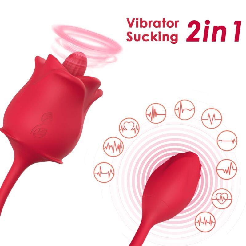 Armony - rosa 2 en 1 estimulador ondas estimuladoras & vibrador 10 modos con cola rojo - - 1