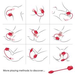 Armony - rosa 2 en 1 estimulador ondas estimuladoras & vibrador 10 modos con cola rojo - - 2