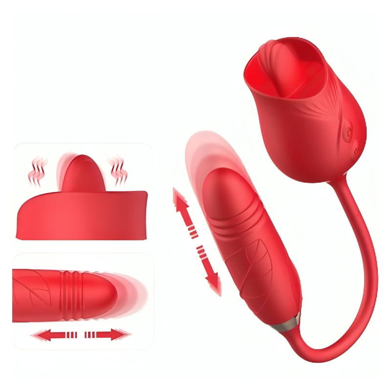 Armony - delight flower vibrador & thrusting con lengua rojo - 1