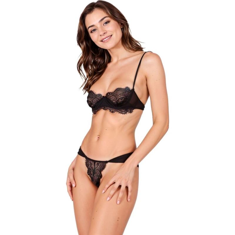 Passion - tivolea set sujetador + tanga negro s/m