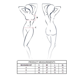 Passion - belissana set sujetador + tanga burdeos s/m