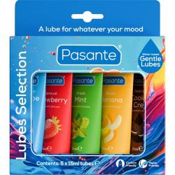 Pasante - pack lubricantes sabores variados 5 uds x 15 ml