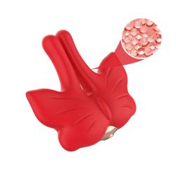 Armony - pinzas para pezones magnética con vibración forma mariposa rojo