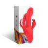 Vibrador triple Armony rojo junto a su caja