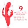 Vibrador triple Armony rojo con sus 9 modos de vibración