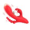 Vibrador triple Armony rojo tumbado en perspectiva
