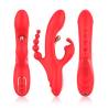 Vibrador triple Armony rojo, tres vistas