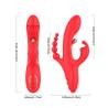 Vibrador triple Armony rojo, tabla de medidas