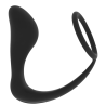 Plug con anillo Ohmama de 10,5 cm negro de lado, girado
