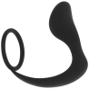 Plug con anillo Ohmama de 10,5 cm negro de lado con el anillo a la izquierda