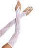 Leg avenue - guantes extralargos calientabrazos de encaje floral blanco - 1