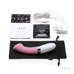 Contenido del LELO GIGI 2 rosa: vibrador, cargador, bolsita e instrucciones