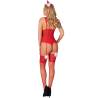 Body navideño Limpid Snowflakes rojo, vista trasera