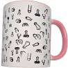 Diablo picante - taza blanca penes & asa rosa 370 ml - 1