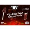 Etiqueta del bote de 50 piruletas pene de ron cola