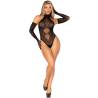 Leg avenue - 89363 set body espalda abierta + guantes extra largos negro - talla única - 4