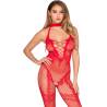 Leg avenue - 89336 bodystocking sin entrepierna rojo - talla única - 1