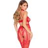 Leg avenue - 89336 bodystocking sin entrepierna rojo - talla única - 2