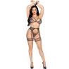 Leg avenue - set top + tanga + liguero + esp - 4