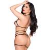 Leg avenue - 89364 set lujoso sujetador + tanga + arnés - talla única - 2
