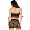Leg avenue - 81676 set top + minifalda de encaje negro - talla única - 3