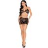 Leg avenue - 81676 set top + minifalda de encaje negro - talla única - 4