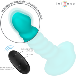 Intense - buffy vibrador talla s diseño en espiral 10 vibraciones control remoto azul - 3