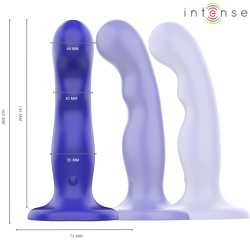 Intense - shorty vibrador con ventosa control remoto azul - 2