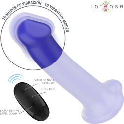 Intense - victoria vibrador con ventosa 10 vibraciones control remoto azul oscuro - 3