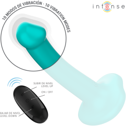 Intense - katie vibrador con ventosa 10 vibraciones control remoto azul oscuro - 3