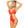 Leg avenue - set body + bata de liguero rojo - 3